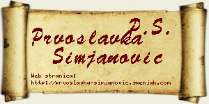Prvoslavka Simjanović vizit kartica
